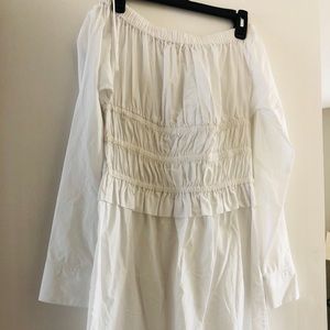 Never worn off the shoulder dress, cinched waist